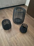 3 zwart waxine lichtjes houders groot middel klein, Huis en Inrichting, Woonaccessoires | Krantenbakken en Lectuurbakken, Ophalen of Verzenden