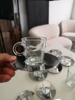 Nespresso espresso kopjes met RVS schoteltjes, Ophalen of Verzenden, Zo goed als nieuw