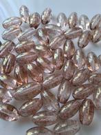 50 stuks glaskralen ovaal lang 7/12 mm bruin beige, Hobby en Vrije tijd, Kralen en Sieraden maken, Ophalen of Verzenden, Nieuw