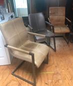 Gratis 3 eetkamerstoelen van leer, Ophalen, Gebruikt, Leer, Grijs