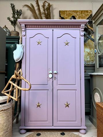 Biedermeier meidenkast linnenkast kledingkast roze babykamer beschikbaar voor biedingen