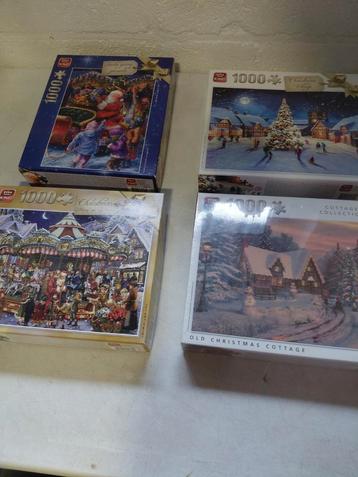 Partij Kerstpuzzels - 4 Stuks beschikbaar voor biedingen