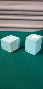 Theelichthouders van hout, strand, 2 stuks, Huis en Inrichting, Woonaccessoires | Overige, Ophalen of Verzenden, 'T Olde Gre-j