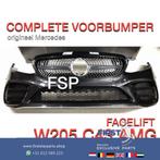 W205 C43 AMG Voorbumper Facelift 2014-2020 COMPLEET originee, Gebruikt, Voor, Mercedes-Benz, Ophalen of Verzenden
