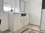 Moderne kaptafel / make-up kast  wit/paars 150 x 86 cm, Ophalen, Zo goed als nieuw