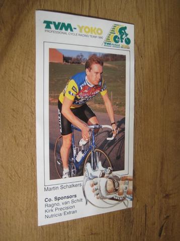 wielren-kaart martin schalkers tvm-yoko 1990 (wielrennen) beschikbaar voor biedingen