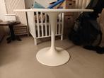 Witte Ronde Eettafel, Huis en Inrichting, Tafels | Eettafels, Gebruikt, Rond, Ophalen of Verzenden, Modern