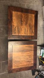 2 tafeltjes, Huis en Inrichting, Tafels | Bijzettafels, Minder dan 55 cm, Gebruikt, Vierkant, Ophalen