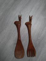 Vintage houten gazelle sla couvert handgemaakt in Kenia, Antiek en Kunst, Antiek | Bestek, Verzenden