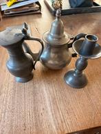 Tinnen koffie en theekan, kandelaar, Ophalen of Verzenden