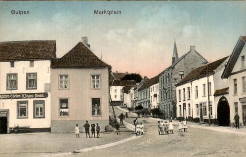 Gulpen - Marktplein - Kleur, Verzamelen, Ansichtkaarten | Nederland, Ongelopen, Limburg, Voor 1920, Ophalen of Verzenden
