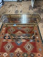 Gouden serveerwagen met glazen bladen, Minder dan 45 cm, Minder dan 55 cm, Gebruikt, Ophalen of Verzenden