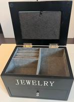 Zwarte sieradendoos met fotolijst, Ophalen, Gebruikt, Minder dan 50 cm