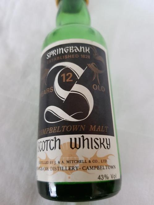 whisky miniatuur Springbank 12 years leeg, Verzamelen, Merken en Reclamevoorwerpen, Gebruikt, Gebruiksvoorwerp, Ophalen of Verzenden