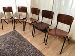 5 stuks Galvanitas schoolstoelen /kantinestoelen, Ophalen, Gebruikt, Bruin, Vijf, Zes of meer stoelen