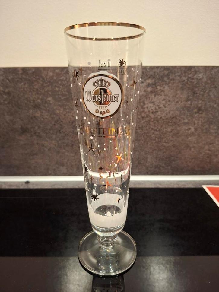 Warsteiner Bierglas met Gouden Details, Verzamelen, Glas en Borrelglaasjes, Nieuw, Ophalen of Verzenden