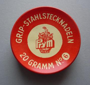 blikje PRYM Grip-Stahlstecknadeln + 19 zwarte kopspelden beschikbaar voor biedingen