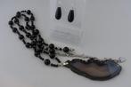 ONYX ketting/oorhanger-set, Verzenden, Zwart, Nieuw, Steen of Mineraal