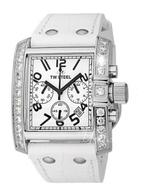 TW steel horloge met strass met extra witte horlogeband, Met strass, Ophalen of Verzenden, Zo goed als nieuw