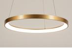 Grote ronde led hanglamp van messing, Huis en Inrichting, Lampen | Hanglampen, Ophalen, Zo goed als nieuw, Metaal, Modern