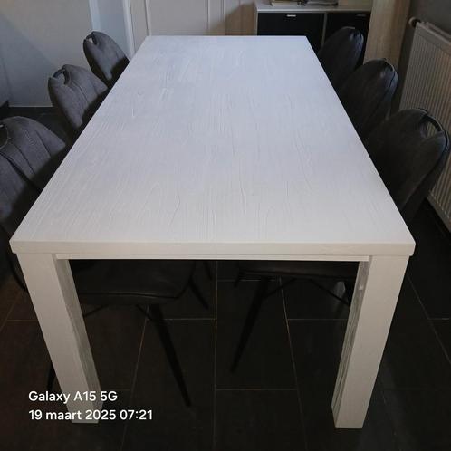 Eettafel knutseltafel 220x100, Huis en Inrichting, Tafels | Eettafels, Zo goed als nieuw, 100 tot 150 cm, 200 cm of meer, Vijf personen of meer