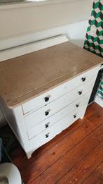 Vintage brocante commode / ladekast hardstenen blad, Huis en Inrichting, Ophalen, Gebruikt, 50 tot 100 cm, 3 of 4 laden