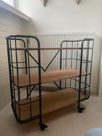 Stalen kast kwantum met houten planken, Ophalen, Zo goed als nieuw