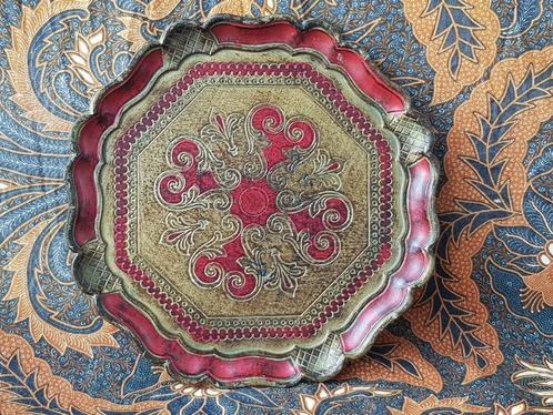Mooi oud vintage brocante dienblad uit Italië 29,5 cm., Antiek en Kunst, Antiek | Woonaccessoires, Ophalen of Verzenden