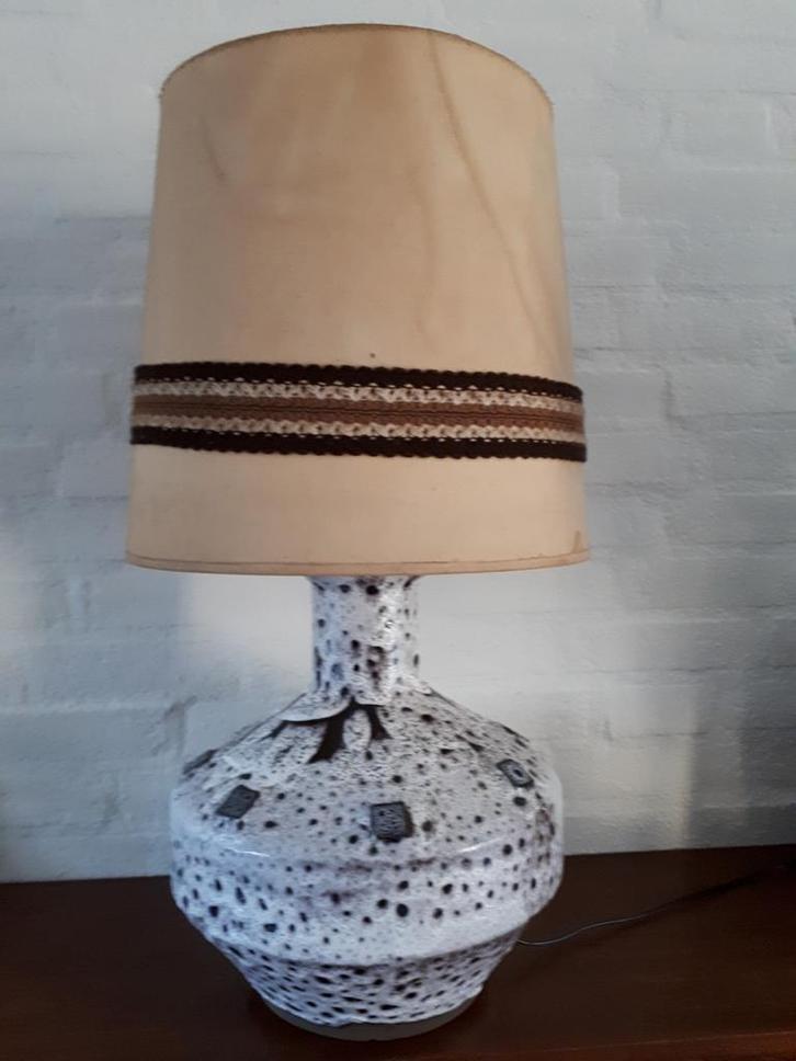 Vintage retro tafellamp Fat Lava Design keramiek jaren 60-70, Huis en Inrichting, Lampen | Tafellampen, Zo goed als nieuw, 50 tot 75 cm