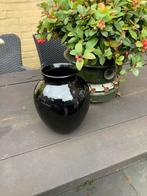 Prachtige groot zwart geglazuurde aardewerk vaas AVA, Antiek en Kunst, Ophalen of Verzenden