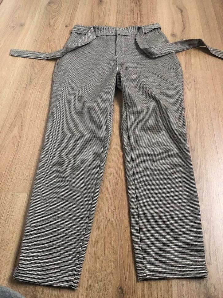 Revelation pied de poule pant m, Kleding | Dames, Broeken en Pantalons, Zo goed als nieuw, Maat 38/40 (M), Beige, Lang, Ophalen of Verzenden