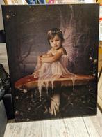 Elfje op paddestoel, Minder dan 50 cm, Nieuw, Ophalen of Verzenden, Schilderij