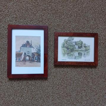 2 prenten: 15x20 cm en 17x12.5 cm beschikbaar voor biedingen