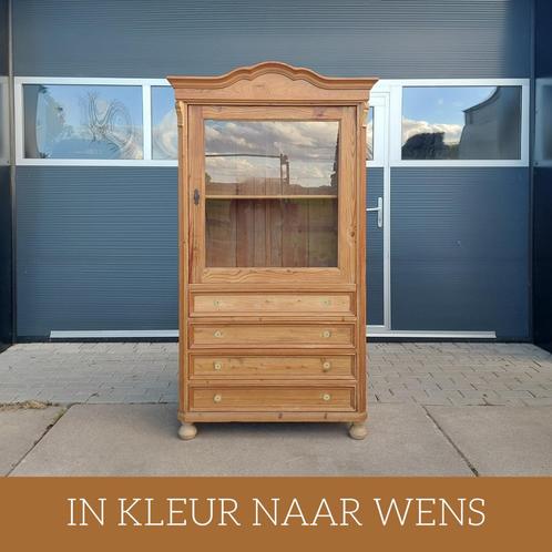 Landelijke klassieke kast, eendeurskast, vitrinekast legkast, Antiek en Kunst, Antiek | Meubels | Kasten, Ophalen of Verzenden
