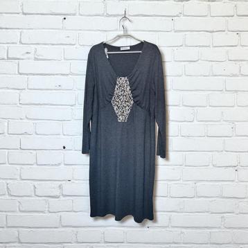 Ulla Popken Jurk Maat 42/44 Donkergrijs Velours Studs beschikbaar voor biedingen