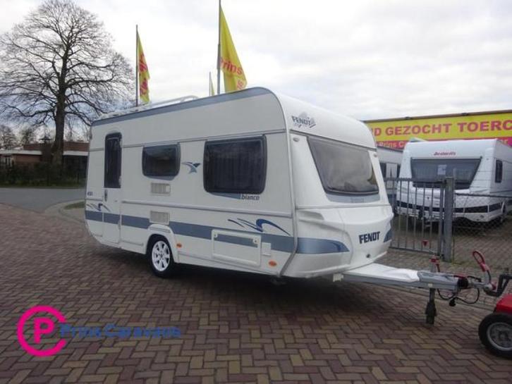 Fendt Bianco 450 Prachtige Caravan, Caravans en Kamperen, Caravans, Bedrijf, tot en met 4, 1000 - 1250 kg, Fendt, Koelkast, Luifel