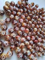 137 stuks gemeleerde glaskralen 6 mm partij kralen bruin gee, Hobby en Vrije tijd, Kralen en Sieraden maken, Ophalen of Verzenden