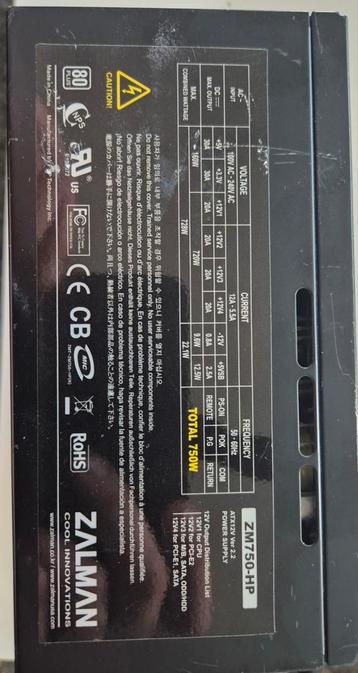 Voeding zalman ZM750-HP beschikbaar voor biedingen