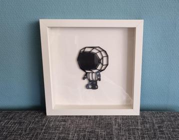Unieke 3d geprint astronautje in passe-partout lijst beschikbaar voor biedingen