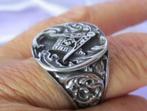 Prachtig bewerkte Master Masonic (Vrijmetselaars) ring, 20 of groter, Heer, Nieuw, Zilver
