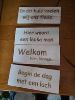 70 stuks plankjes met spreuken gegraveerd zie foto, Ophalen of Verzenden