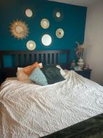 Houten bed 180x200cm + matras + lattenbodem, Huis en Inrichting, Ophalen, Bruin, Tweepersoons, Zo goed als nieuw