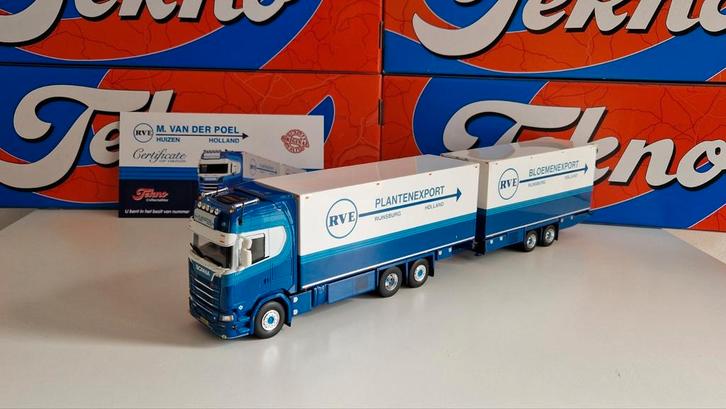 RVE Michel vd Poel Scania 590S - Tekno, Hobby en Vrije tijd, Modelauto's | 1:50, Zo goed als nieuw, Bus of Vrachtwagen, Tekno