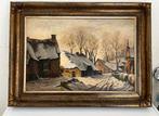 Klassiek Winters Landschap Schilderij, Antiek en Kunst, Kunst | Schilderijen | Klassiek, Ophalen of Verzenden