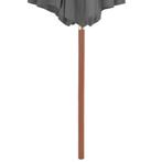 Parasol met houten paal 300 cm antraciet gratis bezorgd, Tuin en Terras, Parasols, Nieuw, Kantelbaar, Ophalen of Verzenden, Stokparasol