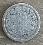 25 cent 1910 Wilhelmina, Postzegels en Munten, Munten | Nederland, Ophalen, Zilver, 25 cent, Koningin Wilhelmina