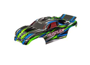 Body, Rustler (geschikt voor Rustler VXL), groen (gespoten beschikbaar voor biedingen