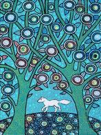 Uniek Handgeschilderd Schilderijtje Poolvos Nieuw 18x24 cm, Ophalen of Verzenden