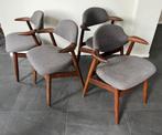 4 x Vintage design koehoorn stoel - A.J. Tijsseling, Huis en Inrichting, Stoelen, Ophalen, Hout, Gebruikt, Vintage