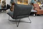 2 x luxe fauteuil EARL Jess Design metaal echt leer zwart, Ophalen, 75 tot 100 cm, Zo goed als nieuw, Metaal